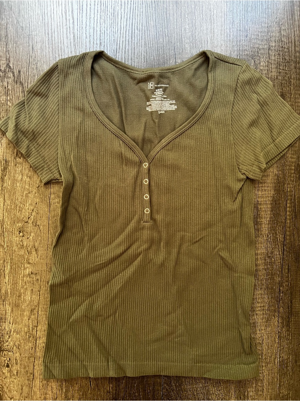 Ribbed Henley Short Sleeve T